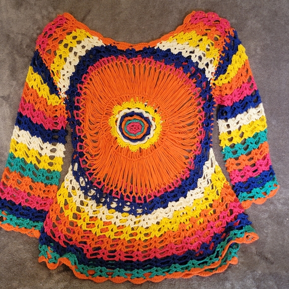 homemade Sweaters - Colorful Crochet Women's Sweater
